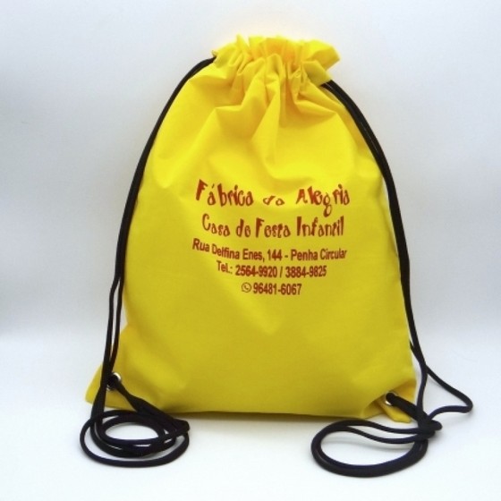 Comprar Mochila Saco Promocional Personalizada Parque Anhembi - Comprar Mochila Saco Personalizada para Empresa