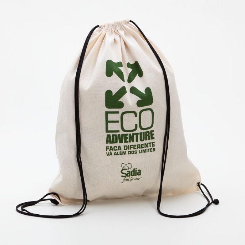 Mochila Ecobags Ecológica Casa Verde - Ecobag Algodão Cru