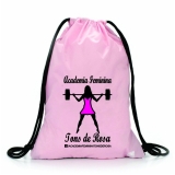 venda de mochila sacola com logo valor Socorro