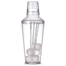 Coqueteleira Acrílica com Gelo Ecológico e Misturadores Personalizado