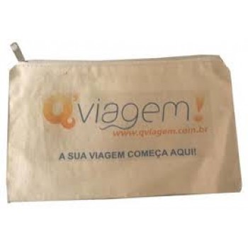 Brindes Promcionais - Porta Voucher personalizado em algodão cru PV-04